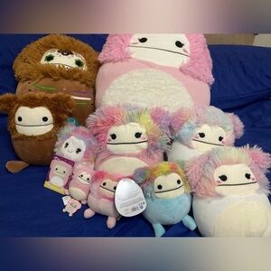 NWT Squishmallow Bigfoot Lot Benny, Brina, Zaylee, Zozo, & Caparinne
